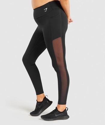 Dámské Legíny Gymshark Tréninková Mesh Pocket Černé | CZ 4012CTV